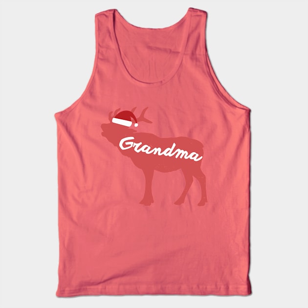 Grandmother and Grandma Reindeer Family Group Christmas Eve Matching Tank Top by Freid